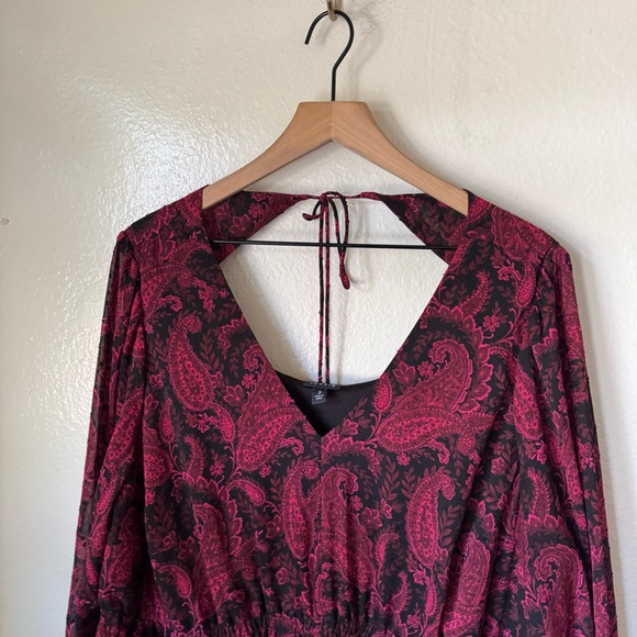 Torrid | Floral Tea Length Clip Dot Open Back A-Line Dress - Picture 2 of 8